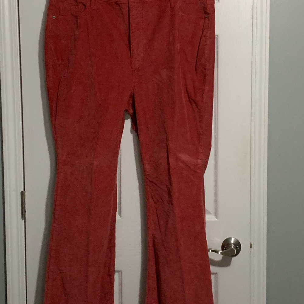 Old Navy Red Corduroy Flare Pants